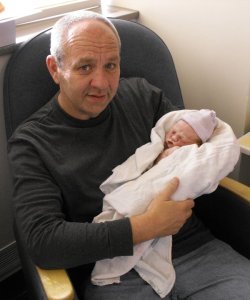 My father in law with my baby Luca.